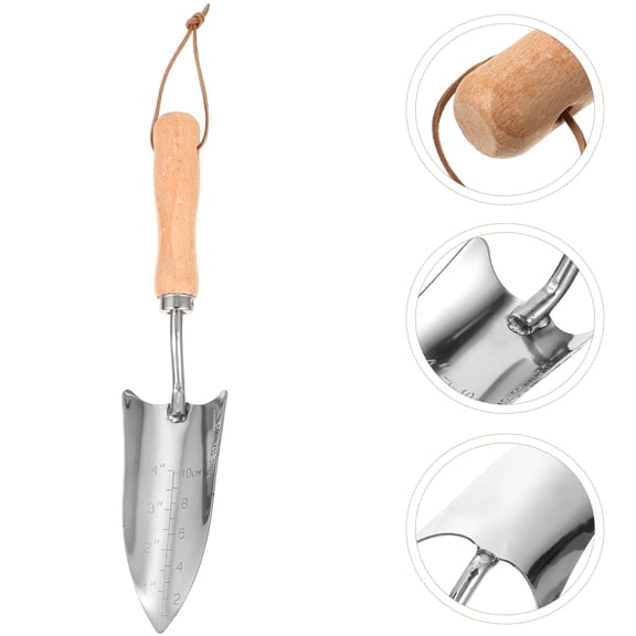 Worgeous Stainless Steel Garden Shovel with Wood Handle for Gardening Use Multi Purpose Planting Tool Small 7.8 Inches
