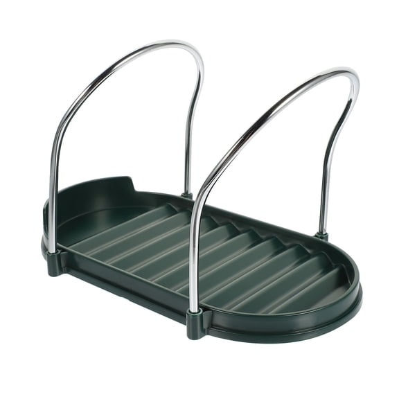 Worgeous Stainless Steel Kitchen Utensil Holder with Lid, Green Countertop Organizer for Gadget Storage and Neat Kitchen
