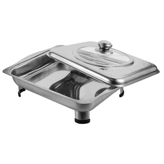SWETRACE Stainless Steel Flat Tray with Lid, 1 Piece, Household Kitchen Storage Container