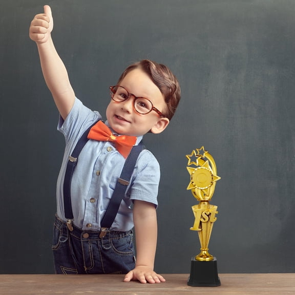 RENACLIPY Golden Plastic Star-Shaped Soccer Award Trophy for Kids Sports Competitions