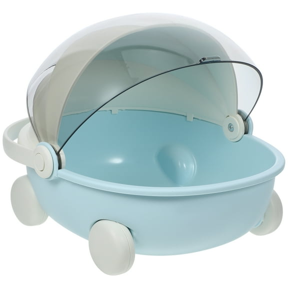 Worgeous  Storage Organizer Container Bins with Lids Stackable Open Front Child Sky-blue