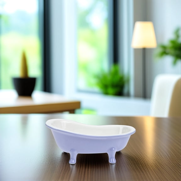 RENACLIPY Sky Blue Ceramic Bathtub Shaped Planter Minimalist 1Pcs