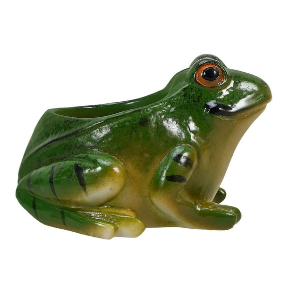 Worgeous Ceramic Frog Frogs Shape Flower Pot Green 1Set