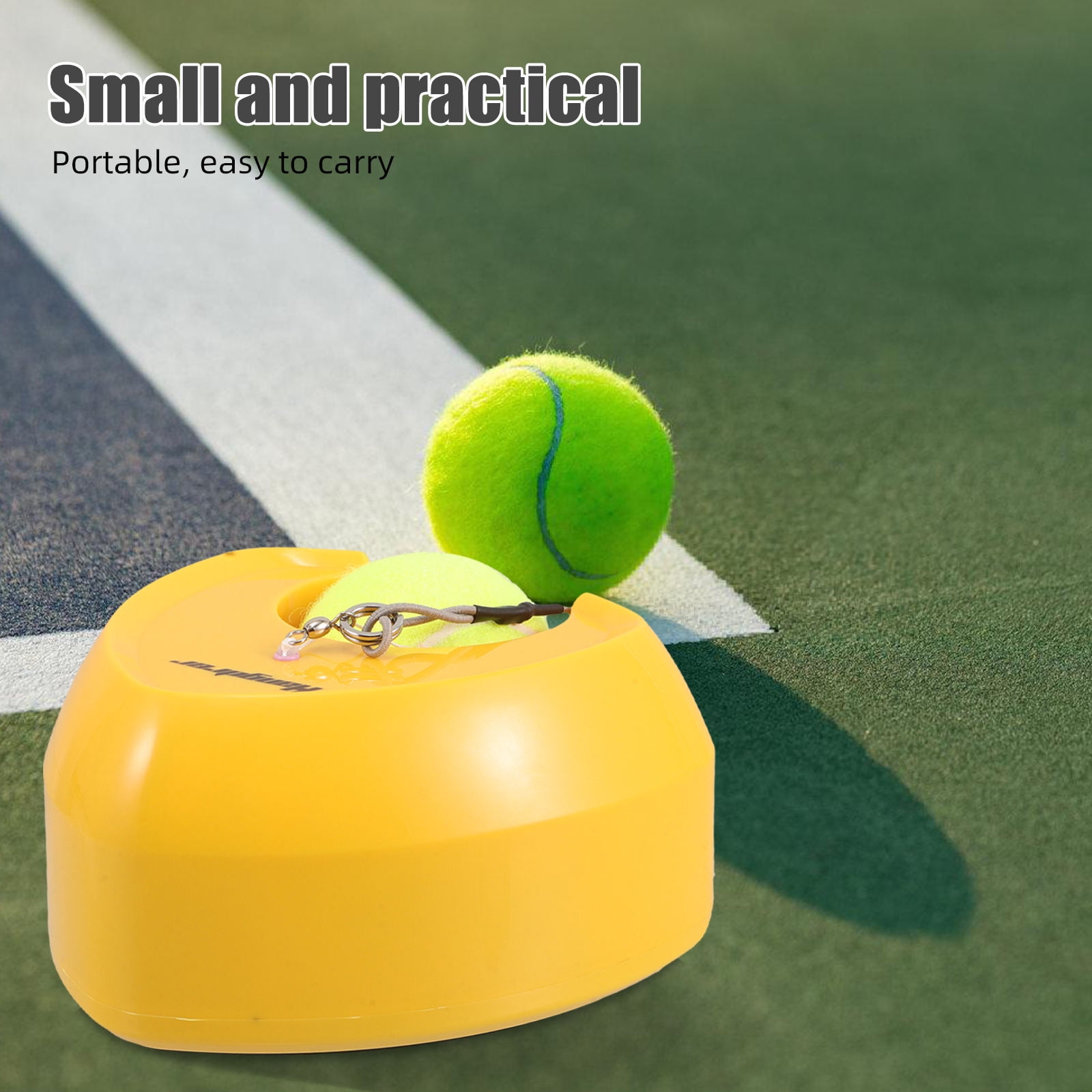 RENACLIPY Portable Yellow Tennis Rebounder with High Base for Effective Training and Practice Sessions