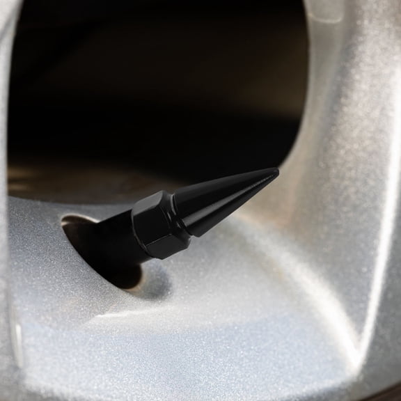 Worgeous Tire Valve Caps Aluminum Alloy Black Protective and Stylish for Car Use 4 Pieces