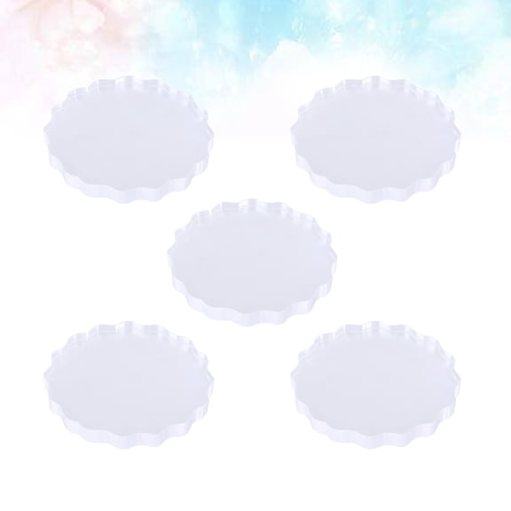 Worgeous Transparent Acrylic Seal Plate Set for Craft Making Durable Stamping Plates Easy to Clean 5Pcs 5x5cm