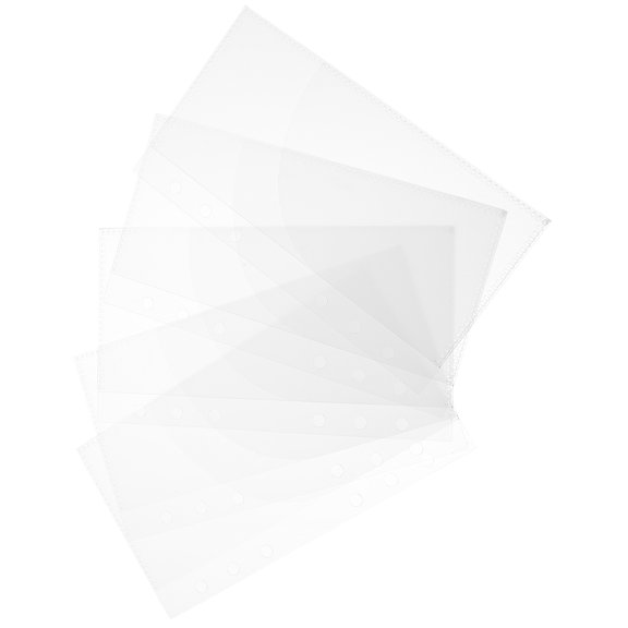 Masteelf 5Pcs Transparent Rectangular Binder Pockets for Financial Management Budgeting Storage