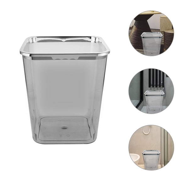 Worgeous Transparent Trash Can Waste Paper Bin Bathroom Garbage Cans Square Container Office