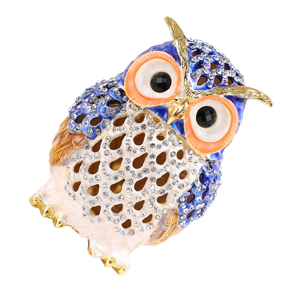 Bejeweled Hootie Wise Owl Enameled Trinket Box Bejeweled Hootie Wise Owl Enameled Trinket Box