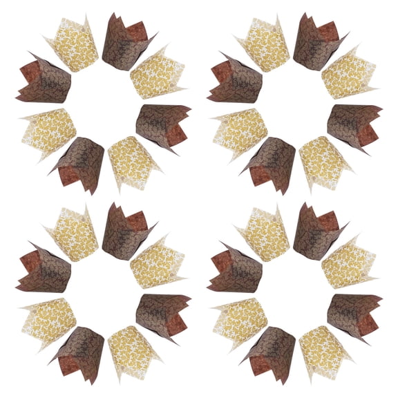 Worgeous Tulip Shape Baking Wrappers Oil Proof Heat Resistant Assorted Color 100Pcs For Baby Shower Wedding