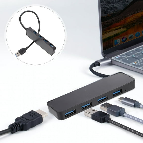 Worgeous Usb Powered Hub USB Hub Black 1Pack 15.2X1.3X0.5In Abs