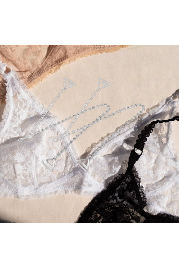 Underwear Shoulder Strap Chain Bride 40.20X2.20X0.40CM Silver