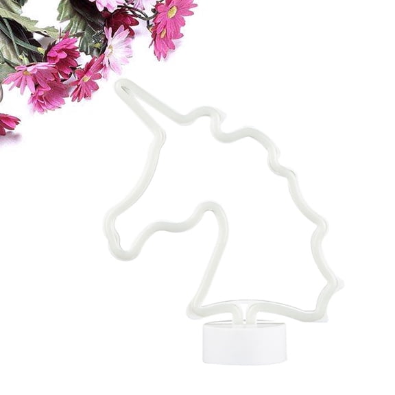 COSMOBETTY Plastic Unicorn Shaped Neon Light 1Pack 11.2x9.6x3.3in Decorative Neon Lights