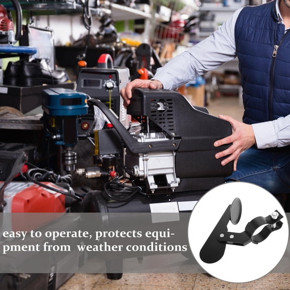 Worgeous Universal Generator Exhaust Rain Cap Steel Protective Lid With Extended Handle Weatherproof Cover For Outdoor Use Steel Exhaust Rain Cover