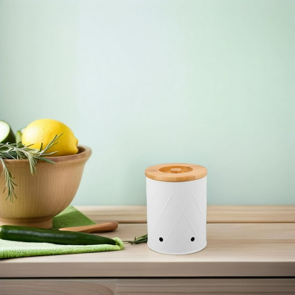 Worgeous Vegetable Storage Container Potato Onion Garlic Storage Canister With Bamboo Lid And Aerating Hole Pantry Organizer Jar For Kitchen