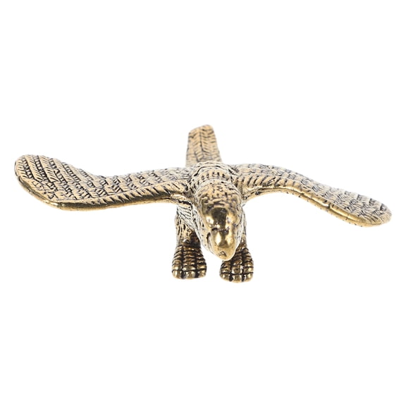 COSMOBETTY Vintage Parrot Figurine Golden Brass Lifelike Decorative Desk Ornament 1Pcs