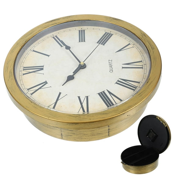 SWETRACE Round Vintage Style Wall Clock Bronze 1Pack 11.0 x 9.8 x 2.6 Inch