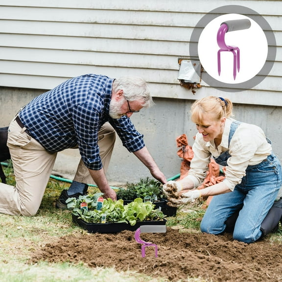 Worgeous Violet Manual Hand Tiller for Gardening with Durable Manganese Steel and Symmetrical Design 7.5 Inches