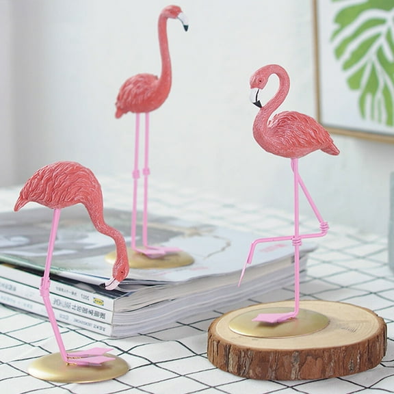 Worgeous Vivid Pink Flamingo Decoration Resin Figure for Home Office Decor Use 12.5 Inch