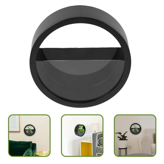 CIMAXIC Hanging Decor Flowerpot Black Acrylic 1Set Smooth and Durable Office Decoration