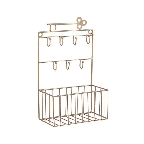 Worgeous  Wall Mounted Storage Basket Mail Holder Key Hanging Hook