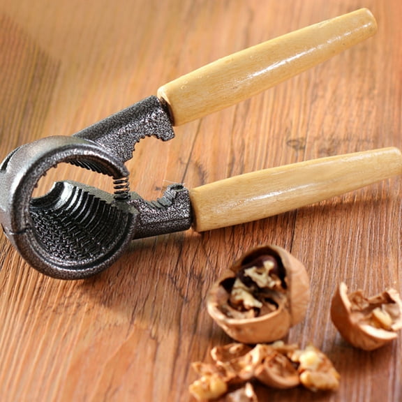 Worgeous Walnut Cracker with Wooden Handle Made of Aluminum Alloy for Easy and Comfortable Use Assorted Color
