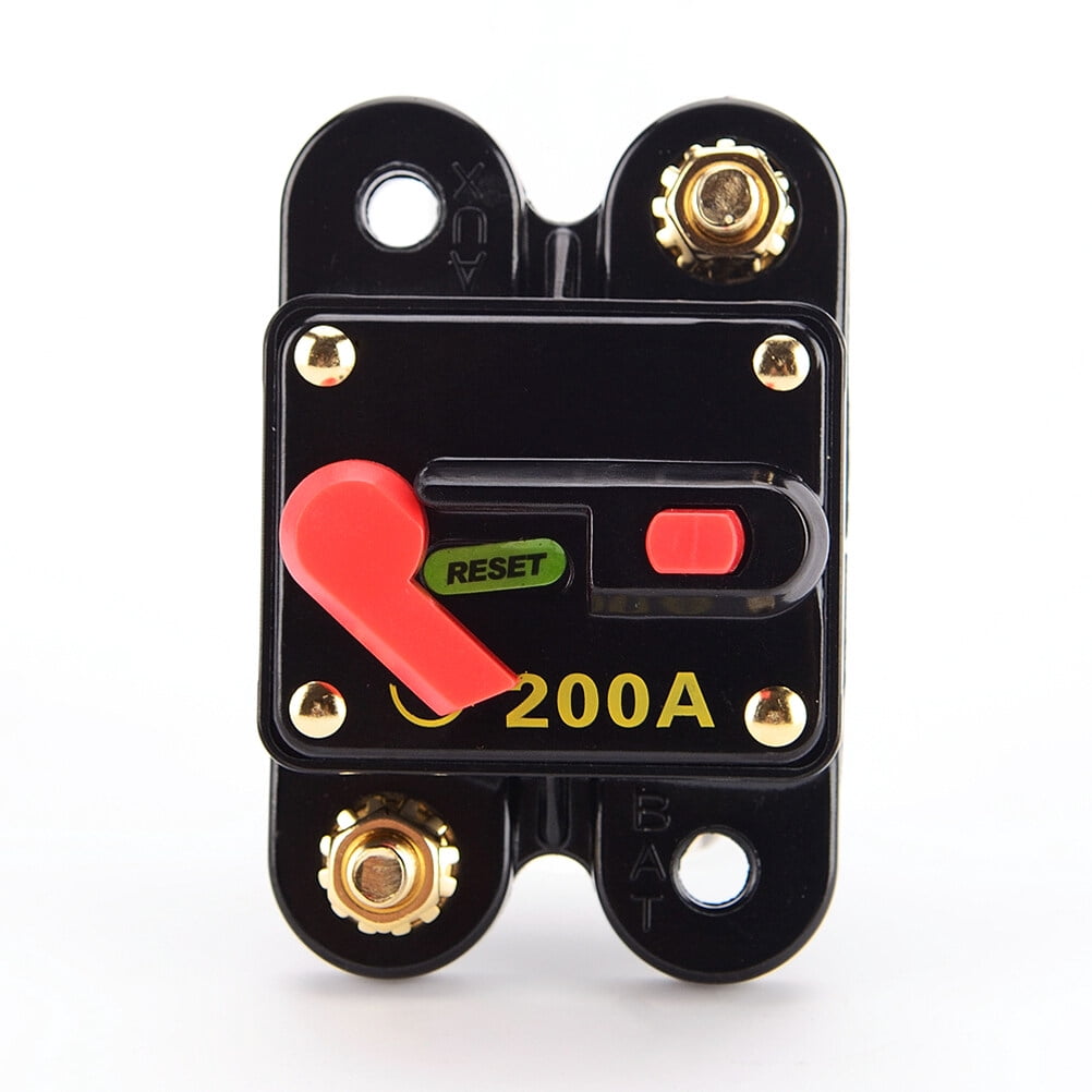 Worgeous Waterproof 200 Amp Manual Reset Circuit Breaker 12V Car SUV Marine Boat