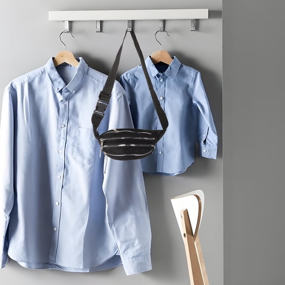 CIMAXIC Multiple Compartments Waist Bag For Men Oxford Cloth Black 1Set