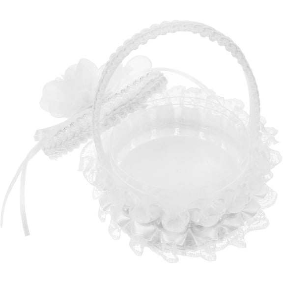 Worgeous  Wedding Ring Box Portable Pillows Mini Handheld Bow Bride White