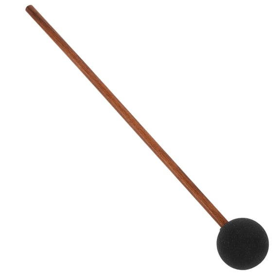 Worgeous Gong Resonant Mallet for Instrument Performance Silicone Black Friction Marimba Mallet with Long Wooden Handle