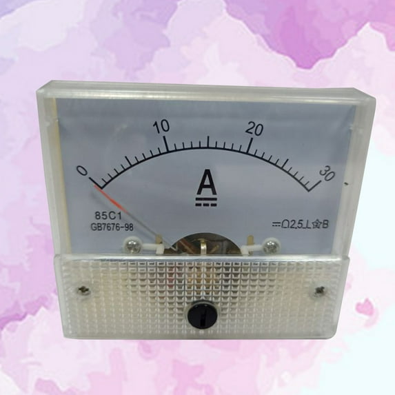 Worgeous White Analog Ampere Panel Meter for Voltmeter Use with Clear Scale DC 30A Plastic Electronic Component