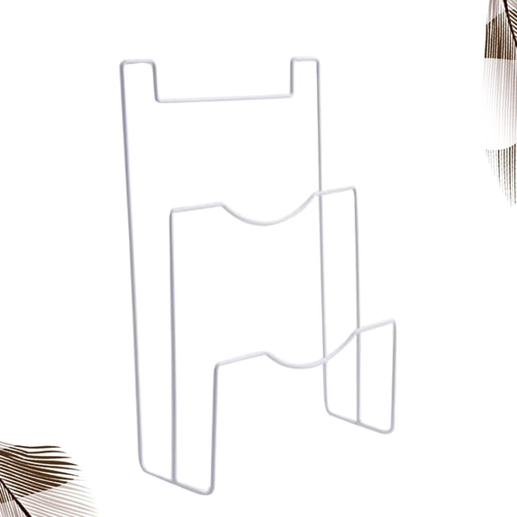 Worgeous White Iron Kitchen Pan Lid Rack for Door with 2 Layers and 2cm Thickness No Drilling Required