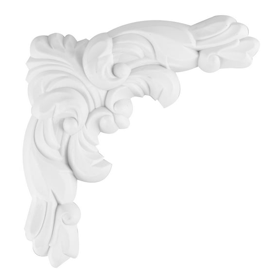 Worgeous White PVC Decorative Corner Appliques for Home Use 12 Pieces
