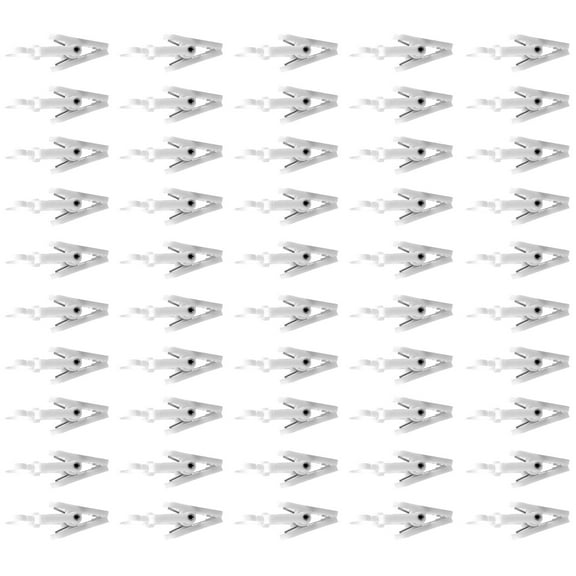 Raindrops White Plastic Hooks 360 Degree Rotatable for Holding Clothes and Multifunctional Use 50 Pieces