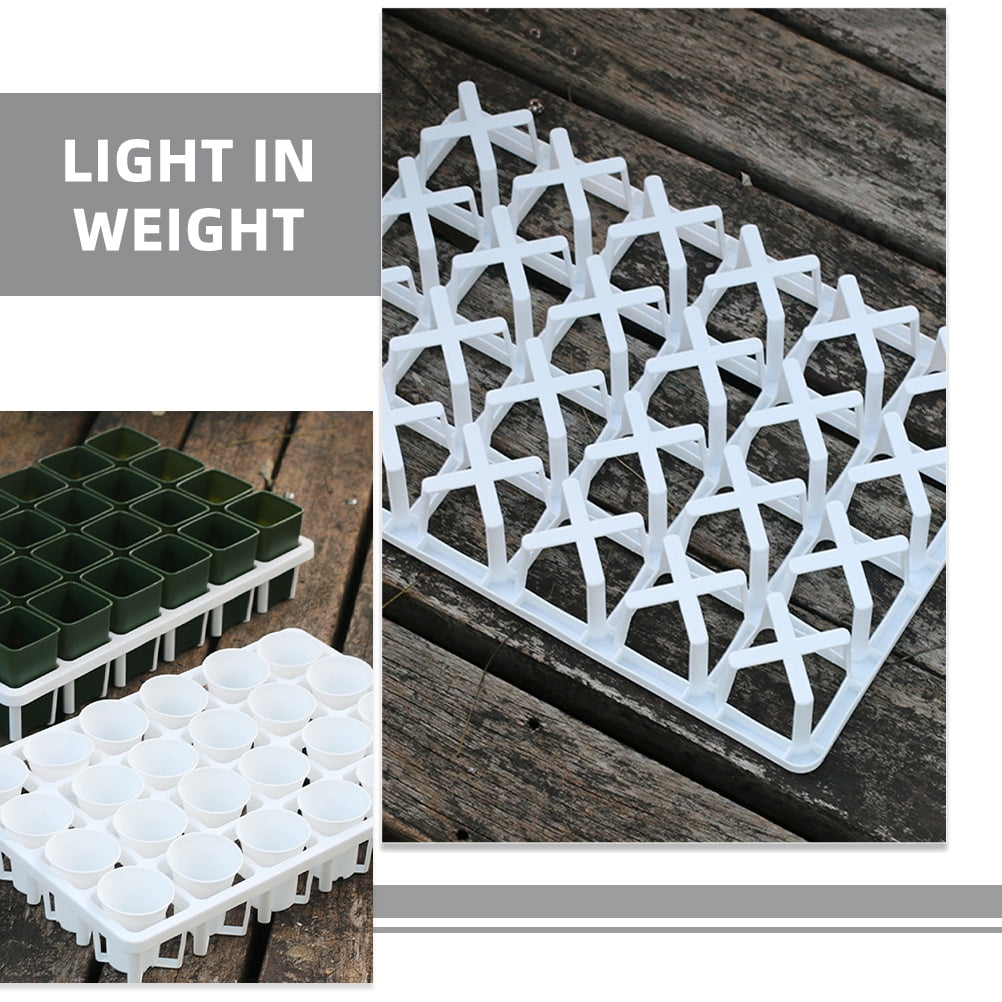 RENACLIPY 6-Pack White Plastic Nursery Pot Trays with Round Design for Indoor Gardening, Seed Starting and Plant Propagation