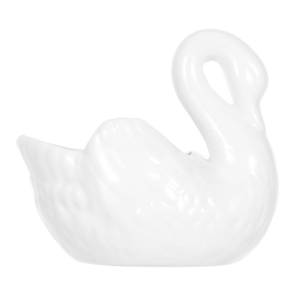 Worgeous White Swan Shaped Ceramic Flowerpot for Cactus and Succulents Lightweight Durable One Piece 1pc