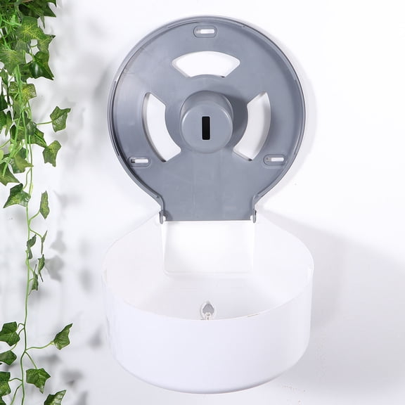Worgeous White Wall Mounted Roll Paper Holder Bathroom Tissue Dispenser with Locking Design for Public Use