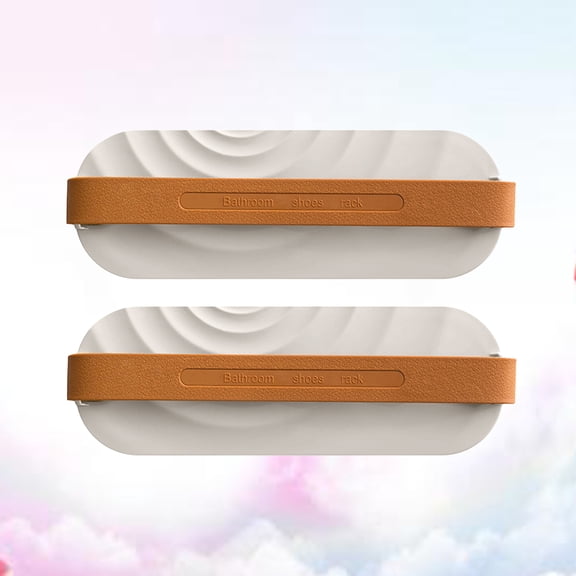 Worgeous White WallMounted Shoe Organizer Holder for Home Use ABS+PVC MultiFunction Space Saver 2pcs