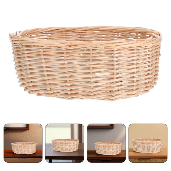 Worgeous Wicker Bread Basket Woven Basket For Serving Bread And Snacks Hand-Woven Basket For Kitchen Basket For Fruits And Vegetables