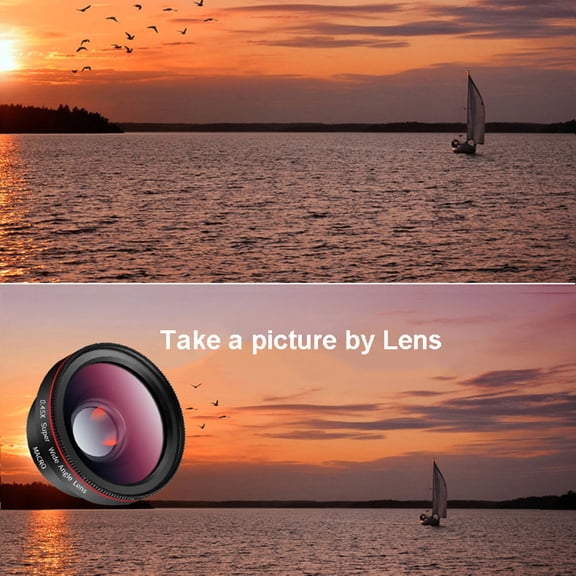 Worgeous Wide-angle Macro Lens High Definition Lens 1pcs Black