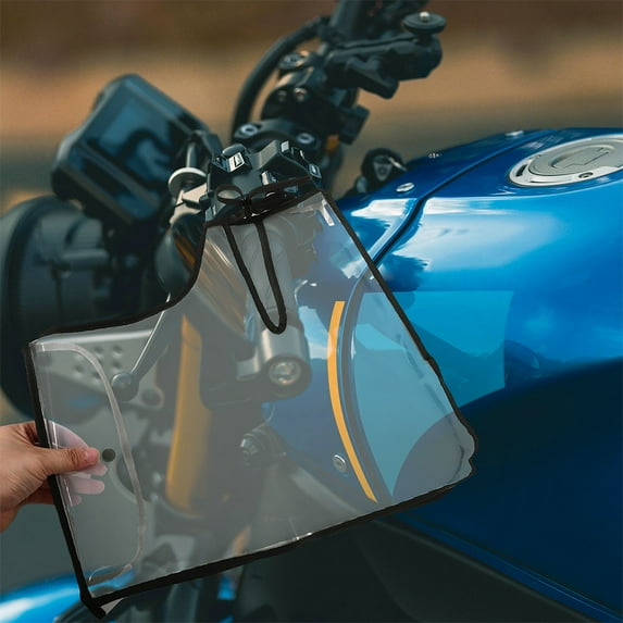 Worgeous Windproof and Waterproof Motorcycle Handlebar Mitts for Cold Weather Riding Transparent Plastic