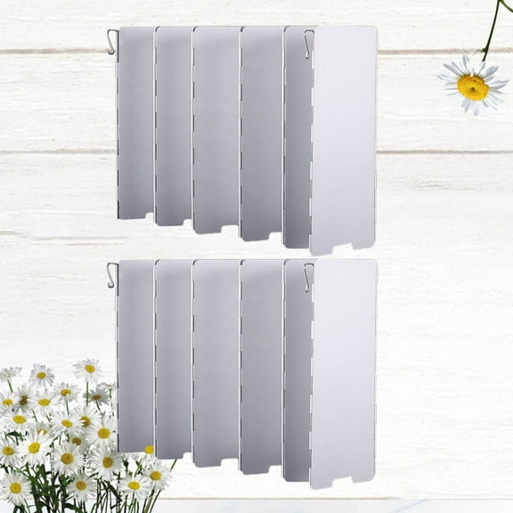 CIMAXIC Wind Screen Camp Stove Protective Shield Foldable Aluminium Alloy 1 Pc Silver