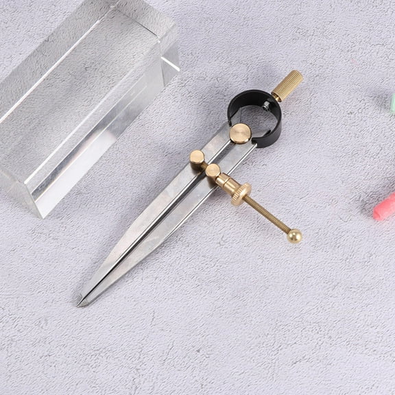 FONDOTIN Leathercraft Accessories Compass for Friends Family Silver Drawing Straight Lines 1Set