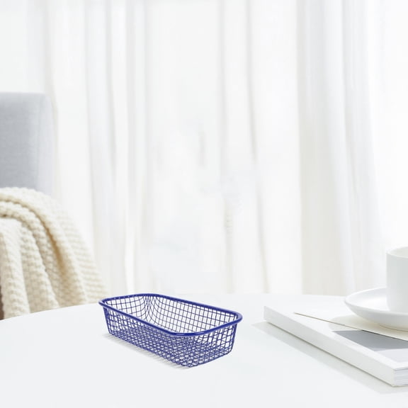 Worgeous Wire Storage Baskets For Organizing Small Iron Wire Basket Countertop Storage Metal Wire Basket Desktop Organizer Multi-Use Silverware Holder