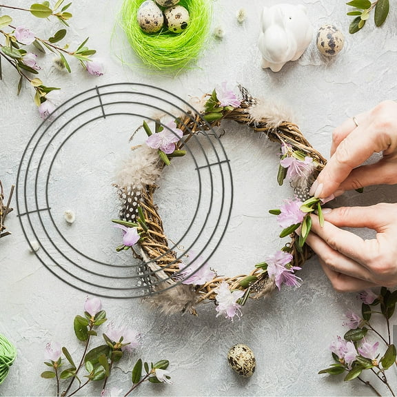 Worgeous Wreath Frames for Crafts, 2-Pack 6.7 Inch Iron Circle Backdrop Stand