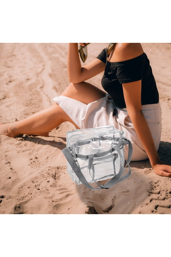 Worgeous Women Beach Pouch Purse Transparent Handbag Shopping Miss