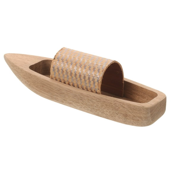 Worgeous Wood Boat Model Toy Boat Model Canoe Ornament Desktop Boat Craft Decoration