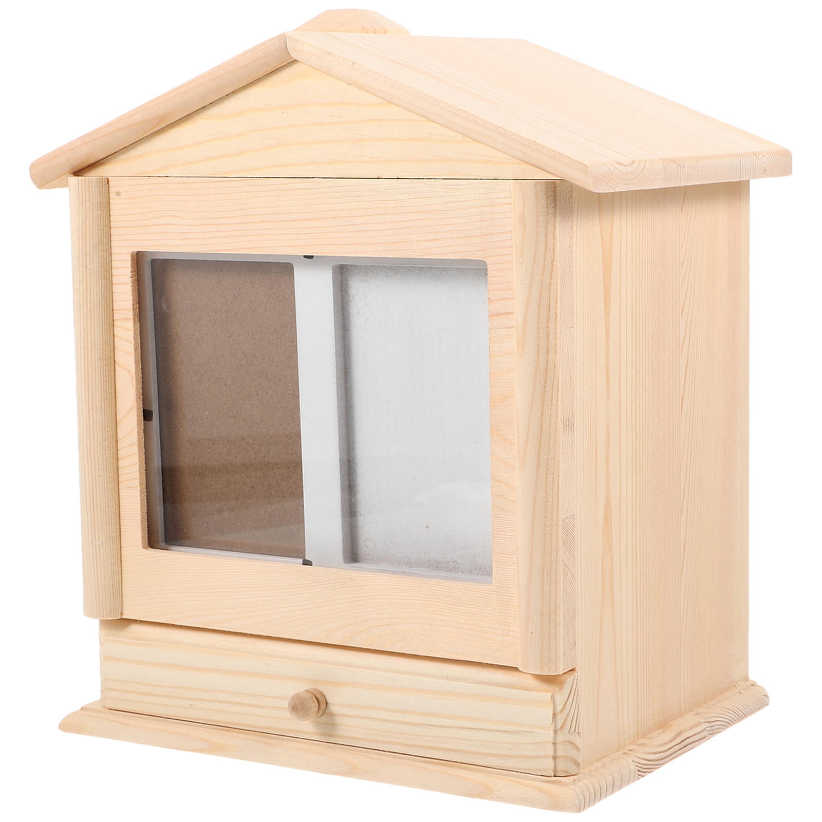 Worgeous Wood Pet Urn Memorial Urn Dog Cat Ashes Box House Design Wooden Urn for Pet Funeral