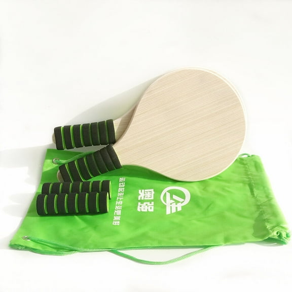 CIMAXIC badminton racquet 1 Pair Wood Khaki Beach Accessories Outdoor Games 13*7.5*0.4in