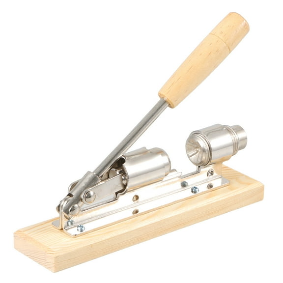 FONDOTIN Hand Press Nut Cracker with Wooden Handle for Walnuts and Mixed Nuts Light Yellow
